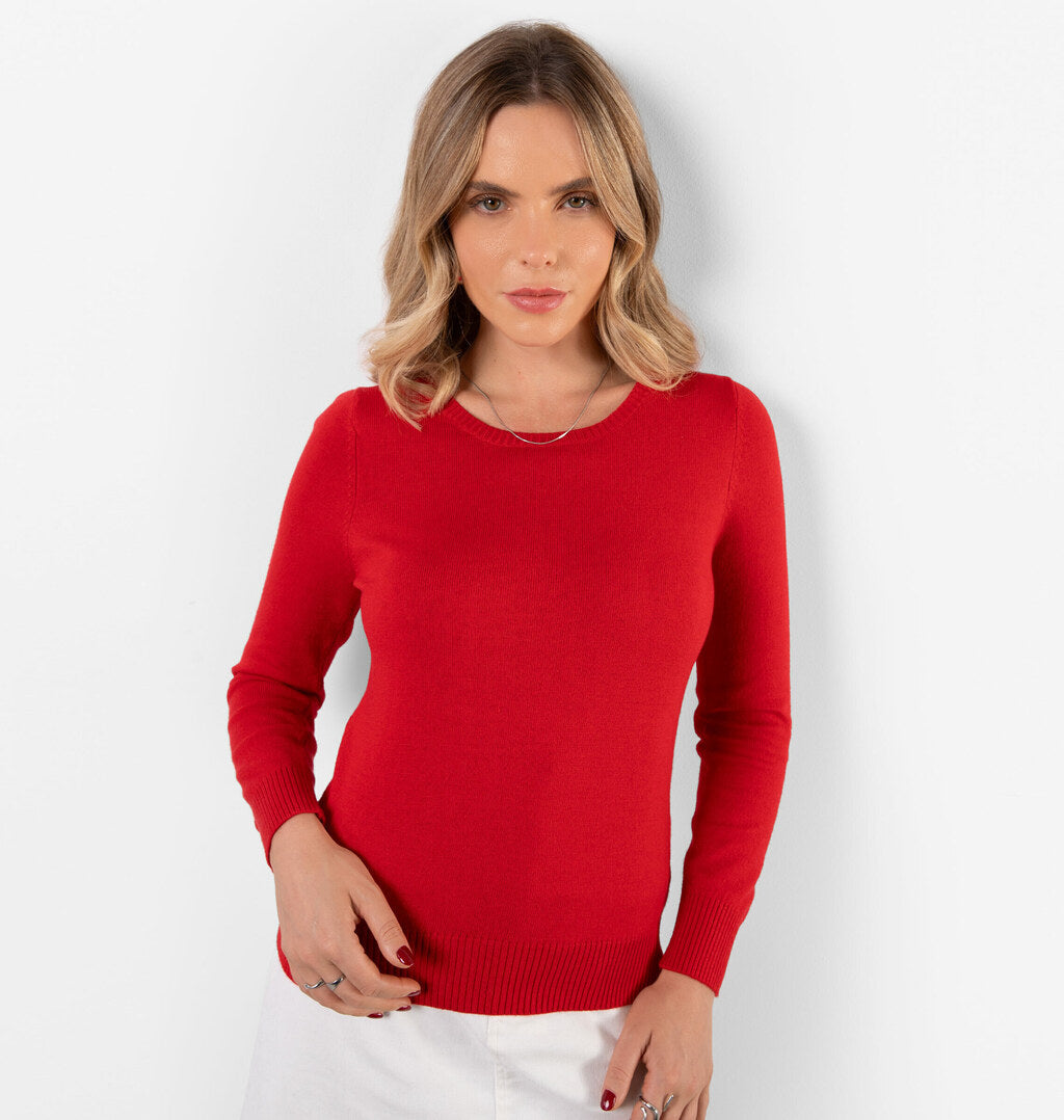 Blusa Em Tricot Com Mangas Longas