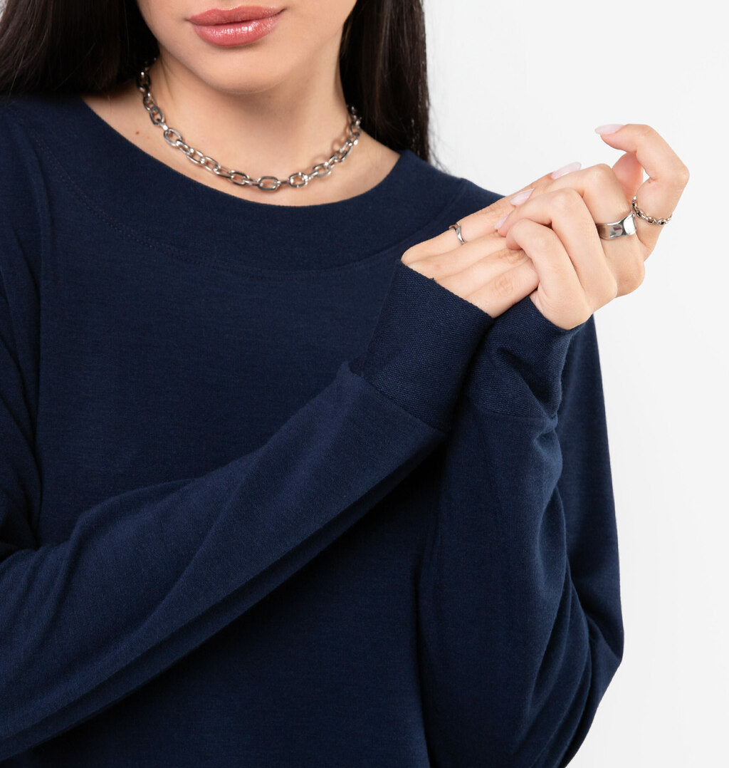 Blusa Em Moletinho Com Gola Redonda