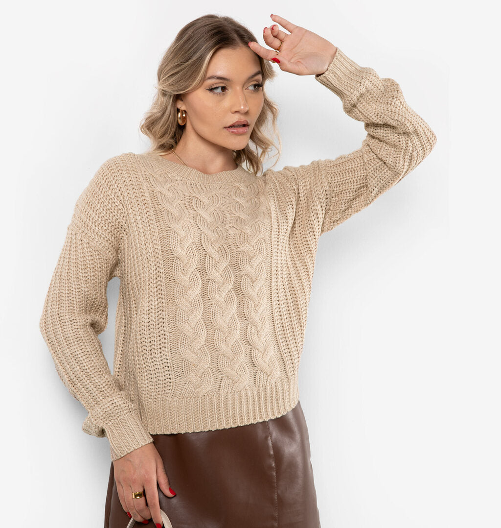 Blusa Com Gola Redonda Em Tricot