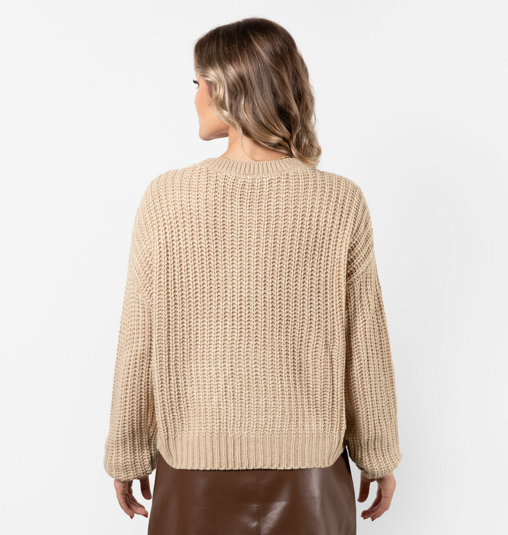Blusa Com Gola Redonda Em Tricot