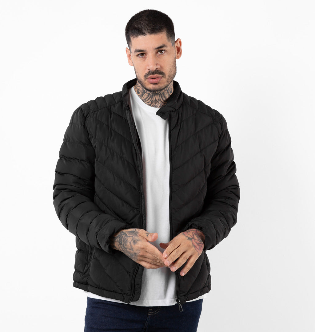 Jaqueta Puffer Com Elástico Nos Punhos