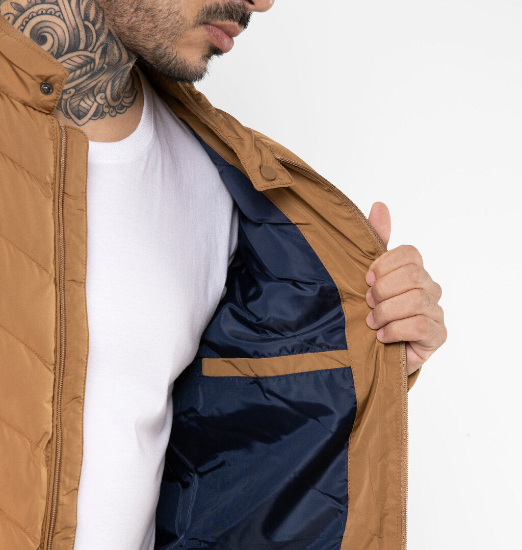 Jaqueta Puffer Com Elástico Nos Punhos