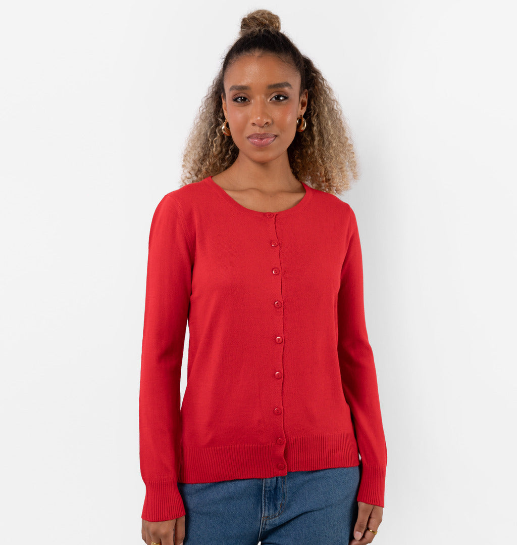 Cardigan Com Botões Frontais Em Tricot