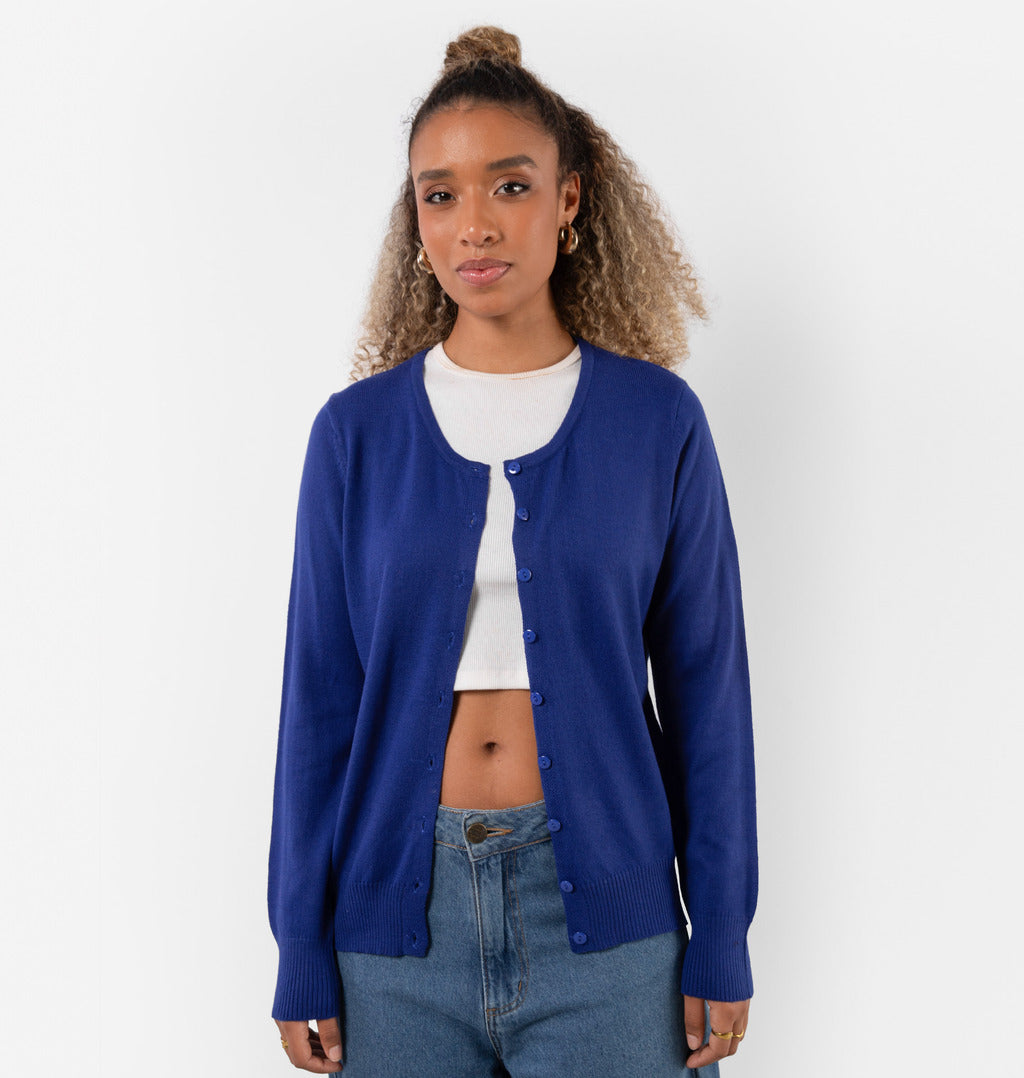 Cardigan Com Botões Frontais Em Tricot