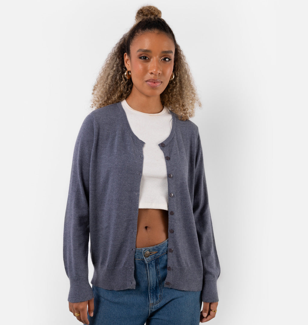 Cardigan Com Botões Frontais Em Tricot