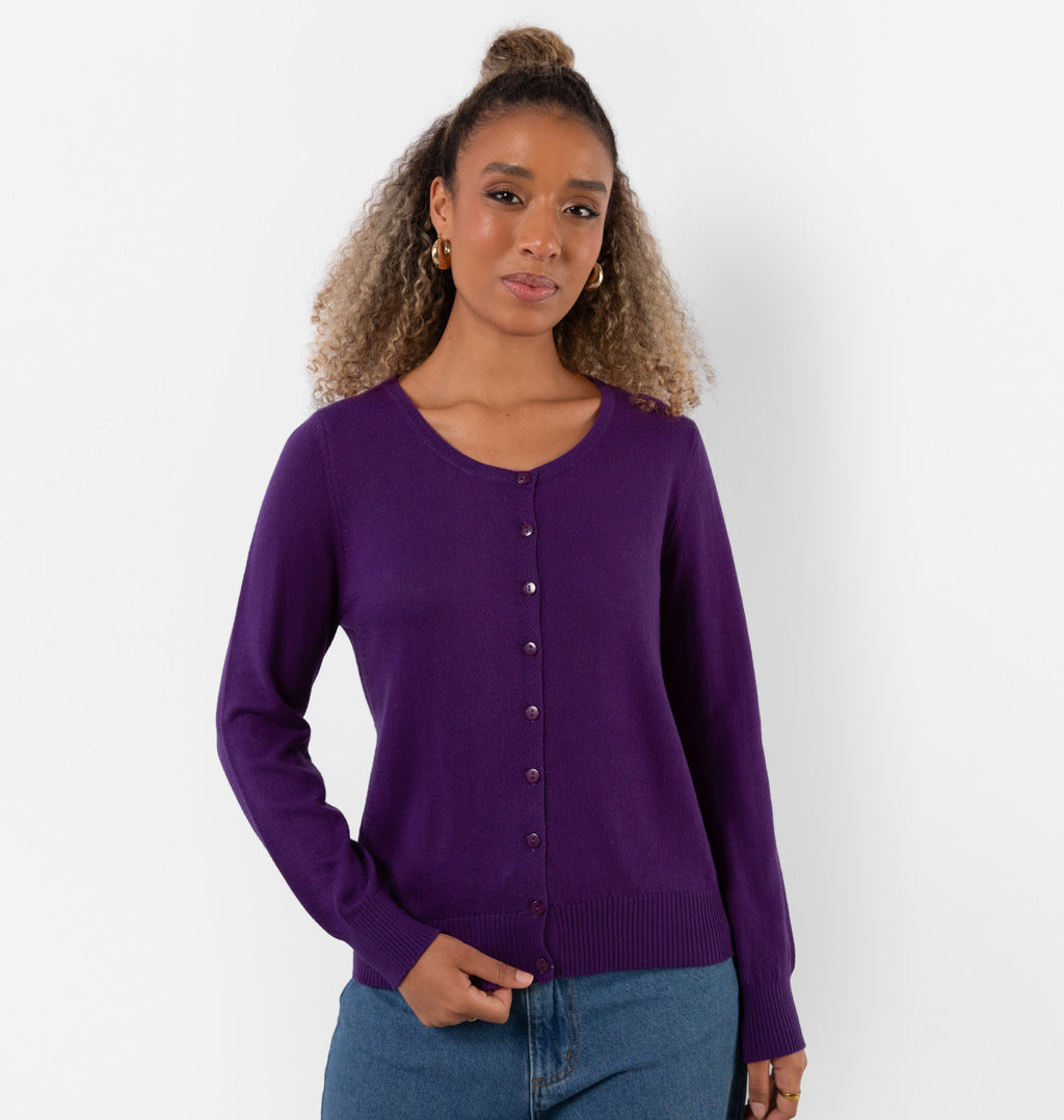 Cardigan Com Botões Frontais Em Tricot