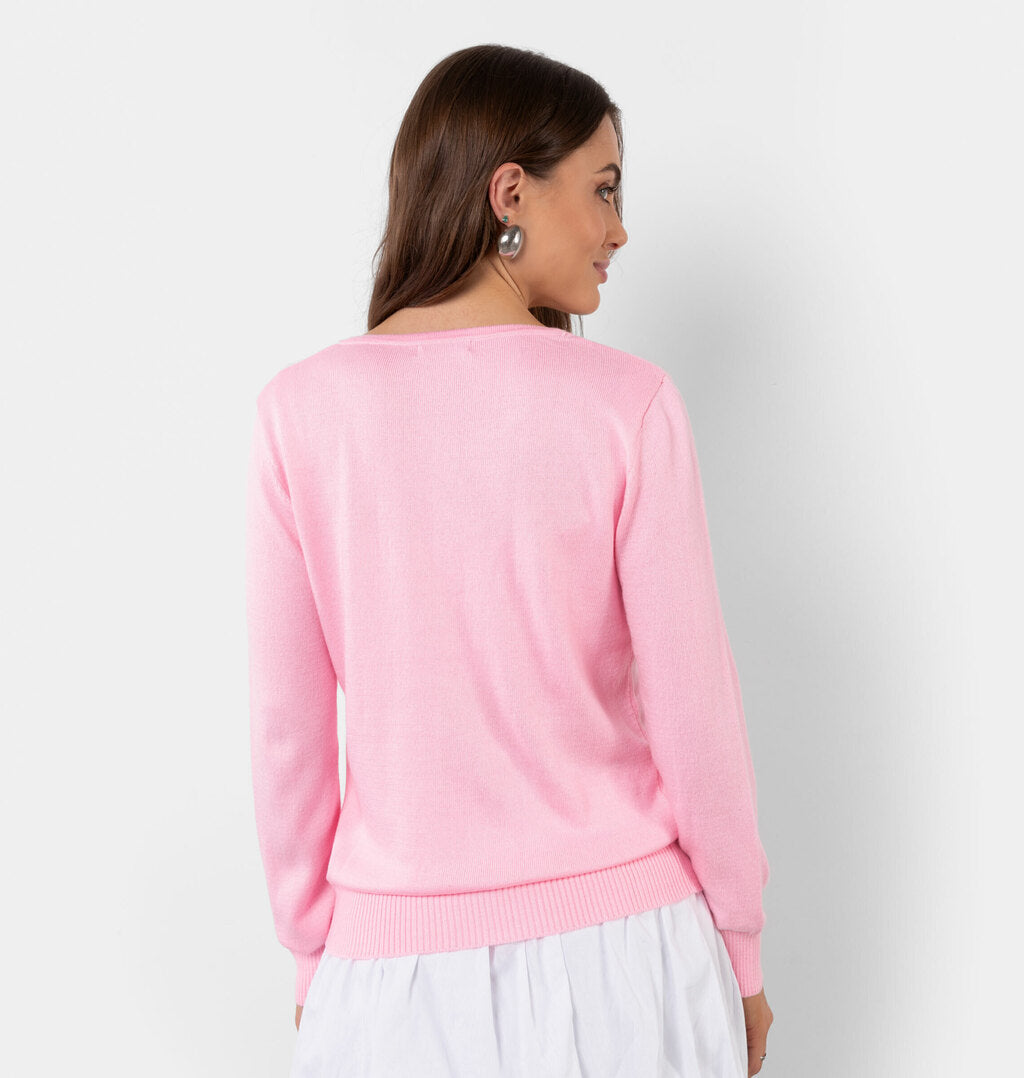 Cardigan Com Botões Frontais Em Tricot