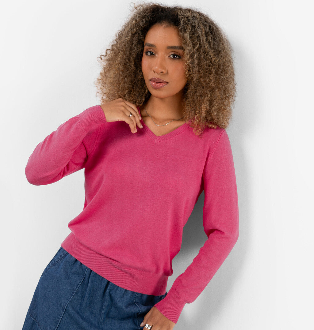 Blusa Com Decote V Em Tricot