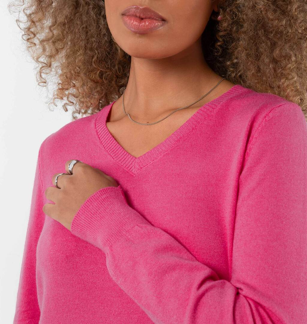 Blusa Com Decote V Em Tricot