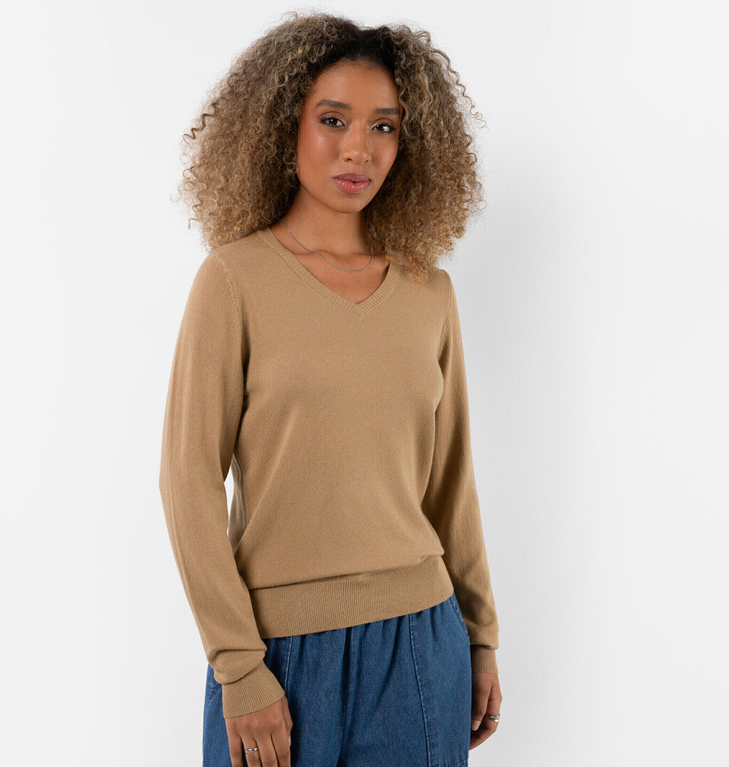 Blusa Com Decote V Em Tricot