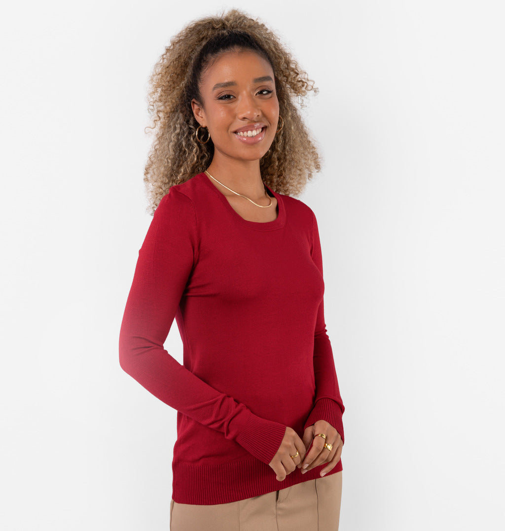 Blusa Com Decote Quadrado Em Tricot