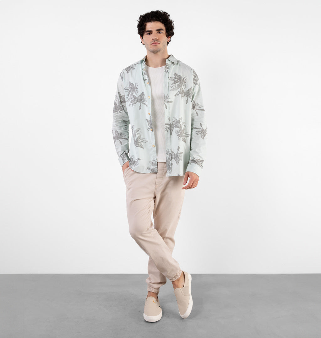 Camisa Com Estampa Folhas