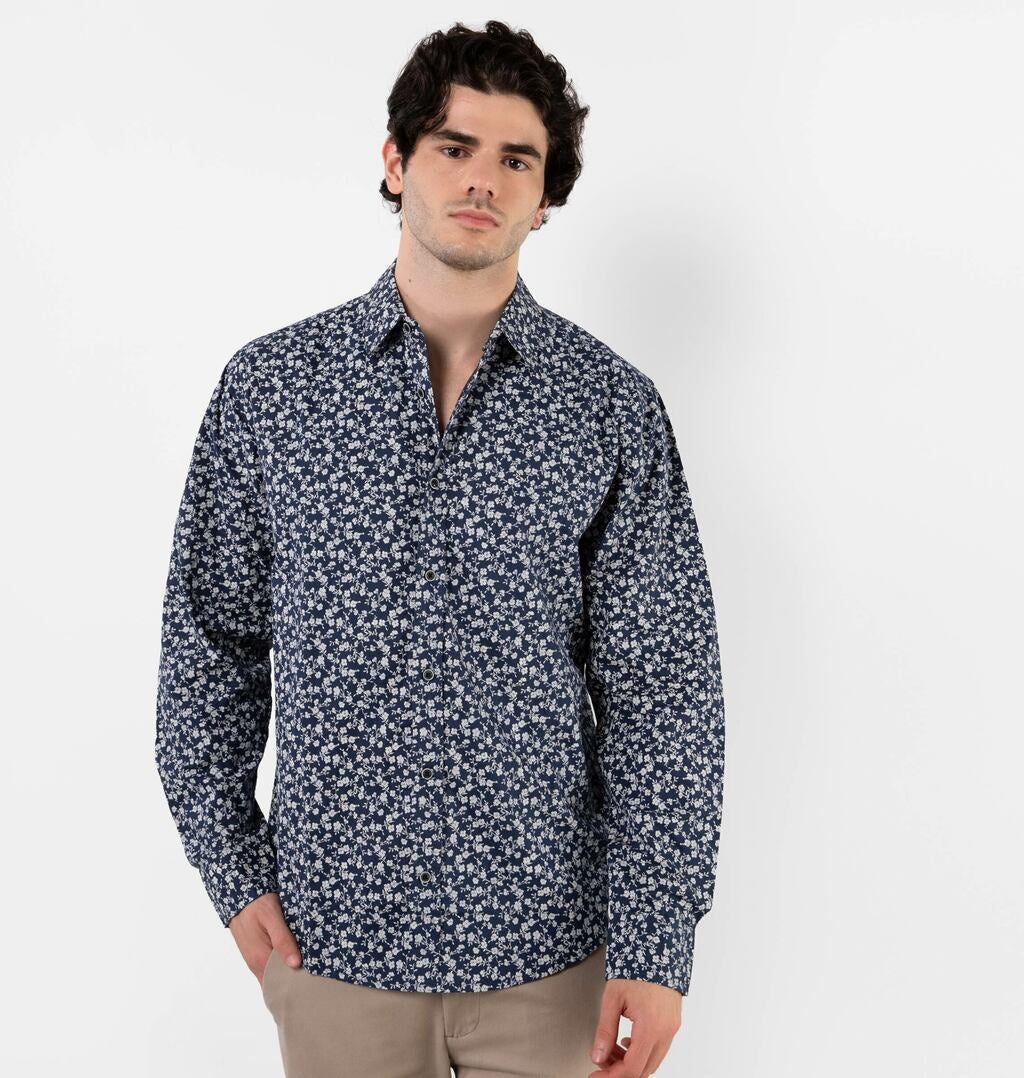 Camisa Floral De Mangas Longas