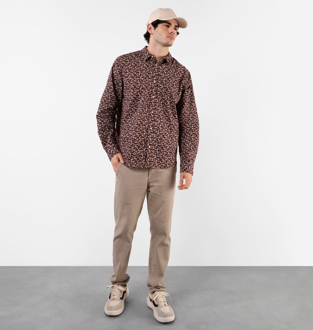Camisa Floral De Mangas Longas