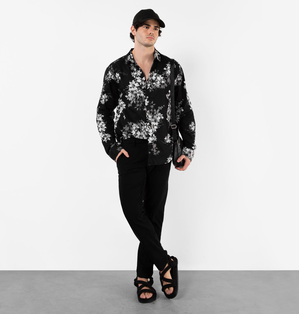 Camisa Com Estampa Floral E Botões