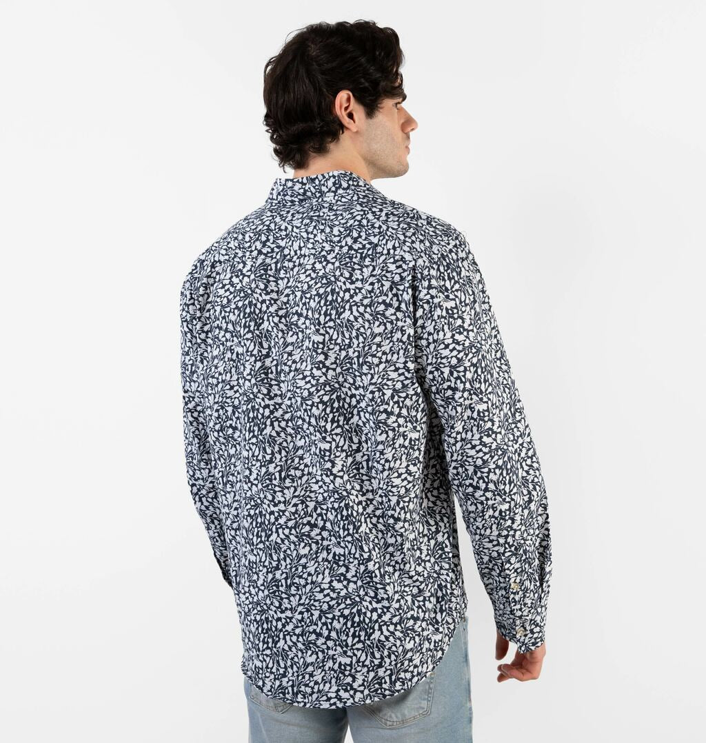 Camisa Com Estampa Folhagem E Manga Longa