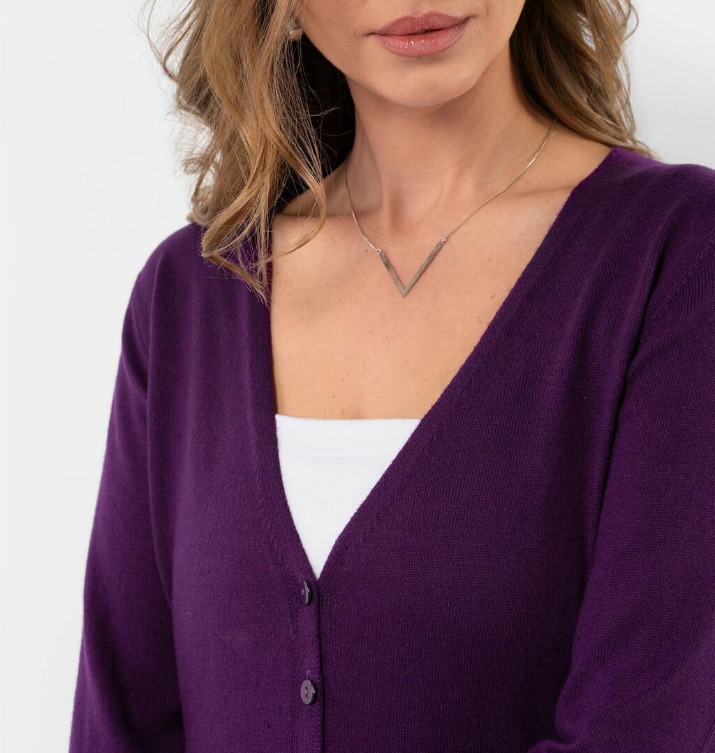 Cardigan De Tricot Com Botões