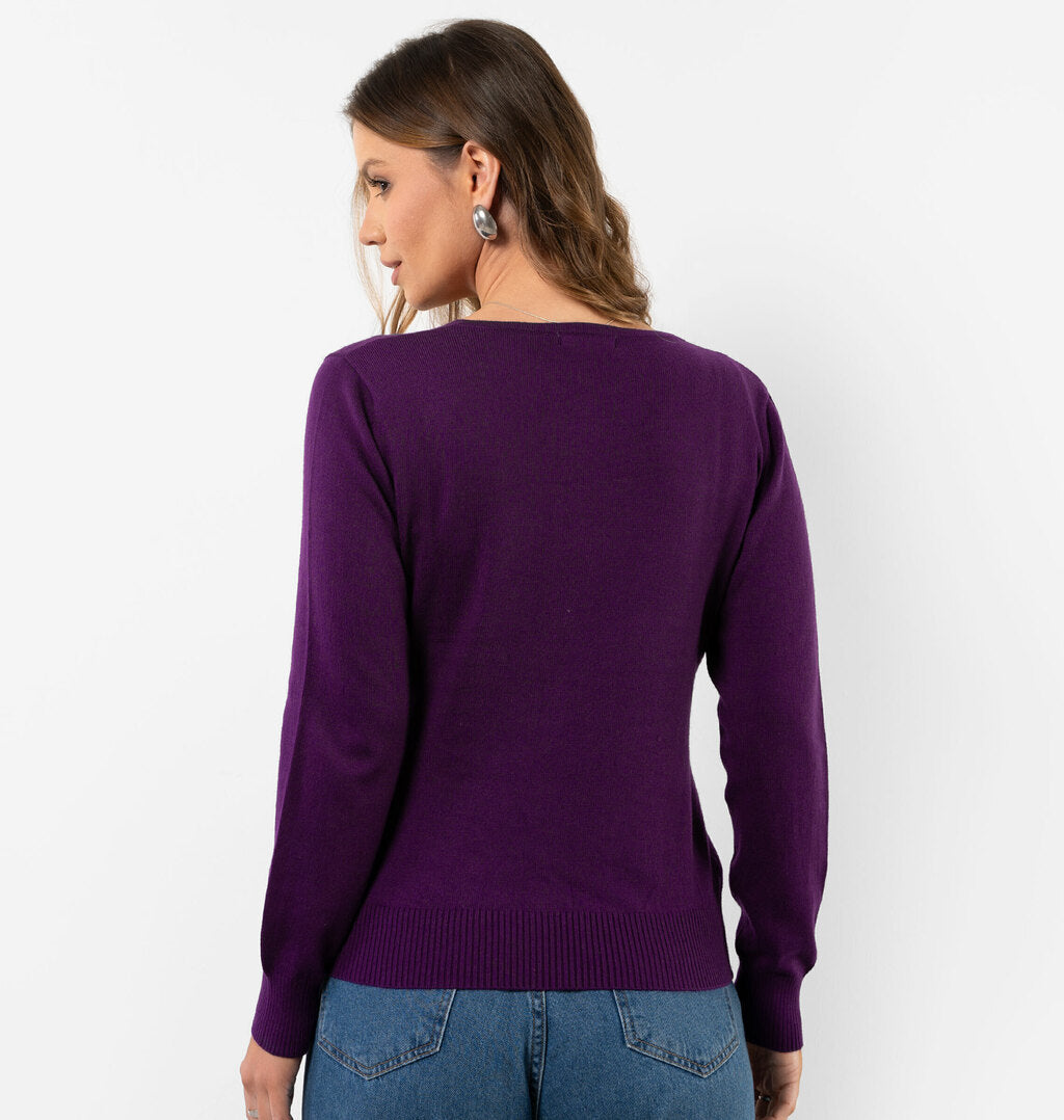 Cardigan De Tricot Com Botões