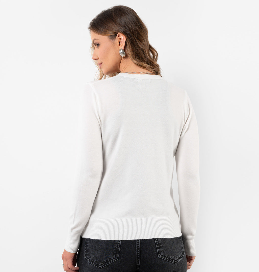 Cardigan Com Mangas Longas Em Tricot