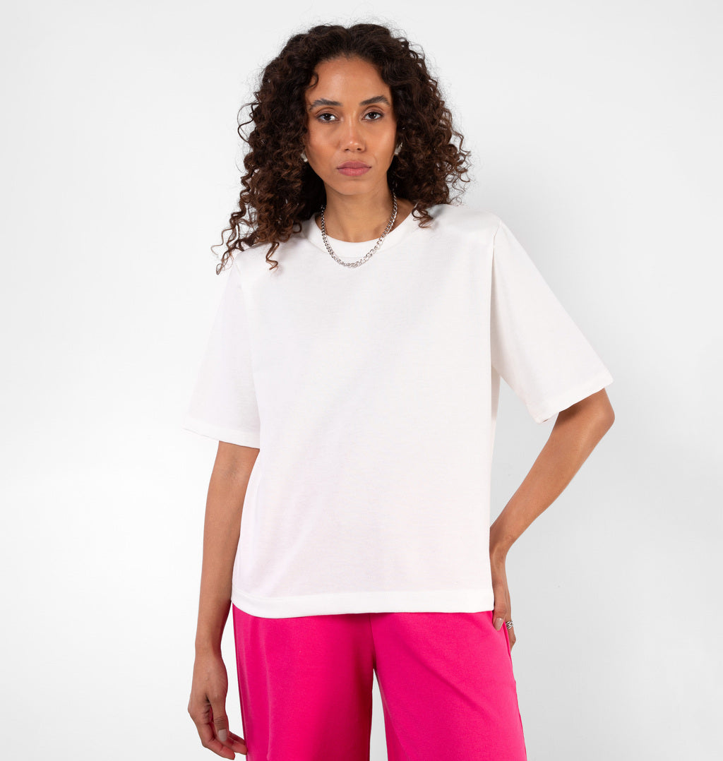 T-shirt Com Ombreira Em Moletinho