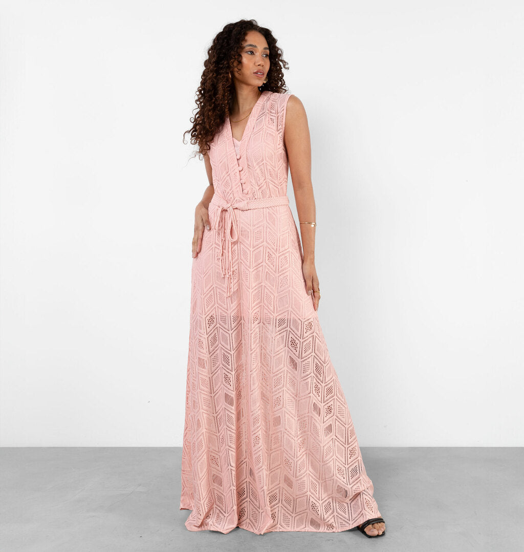 Vestido Longo Com Cinto