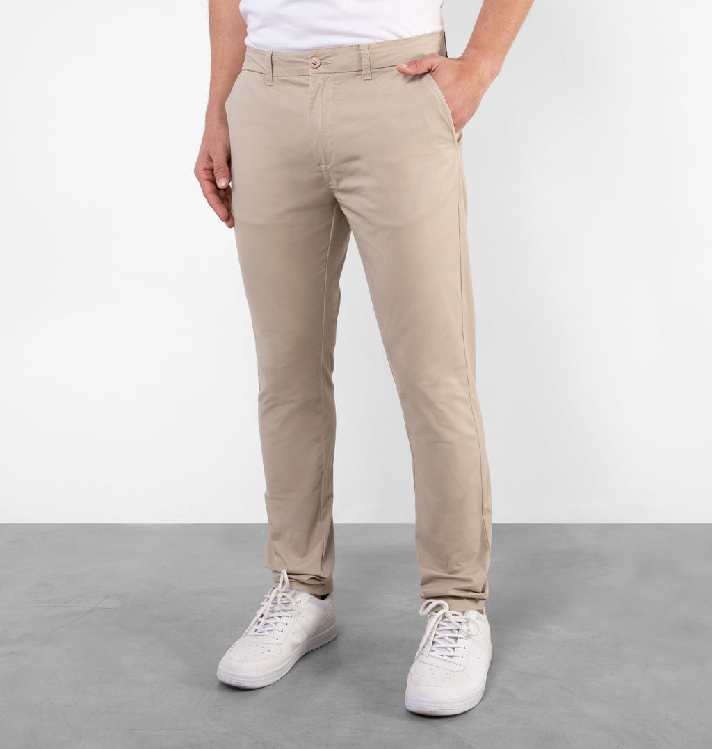 Calça Chino Em Sarja