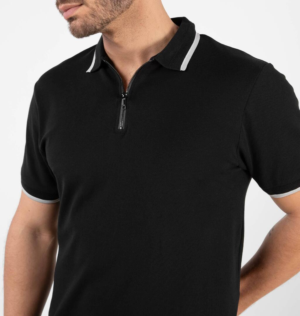Camisa Polo Com Zíper