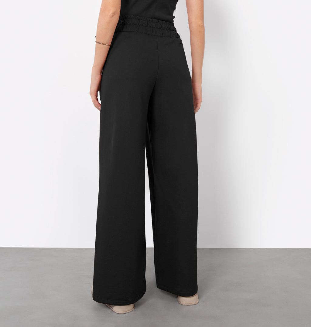 Calça Wide Leg Com Bolso