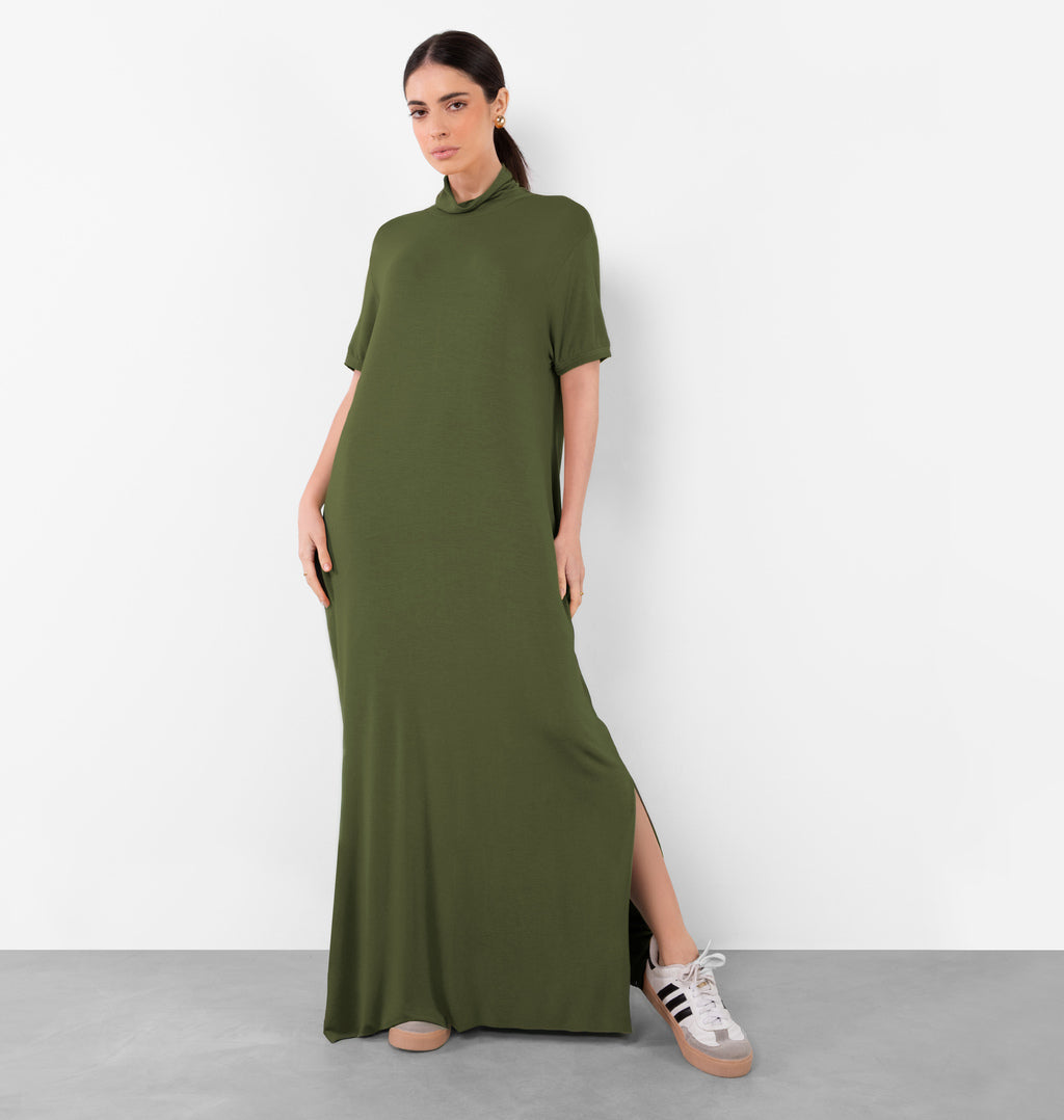 Vestido Longo Com Fenda Lateral