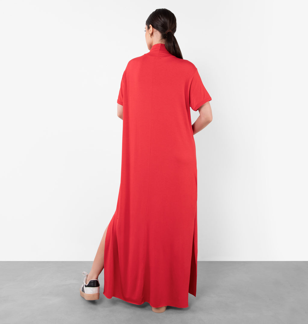 Vestido Longo Com Fenda Lateral