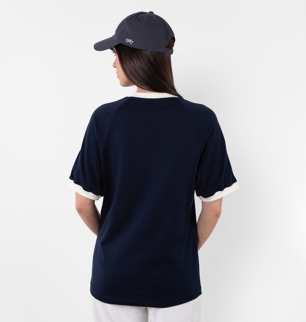 Camiseta Over Raglan Com Listras