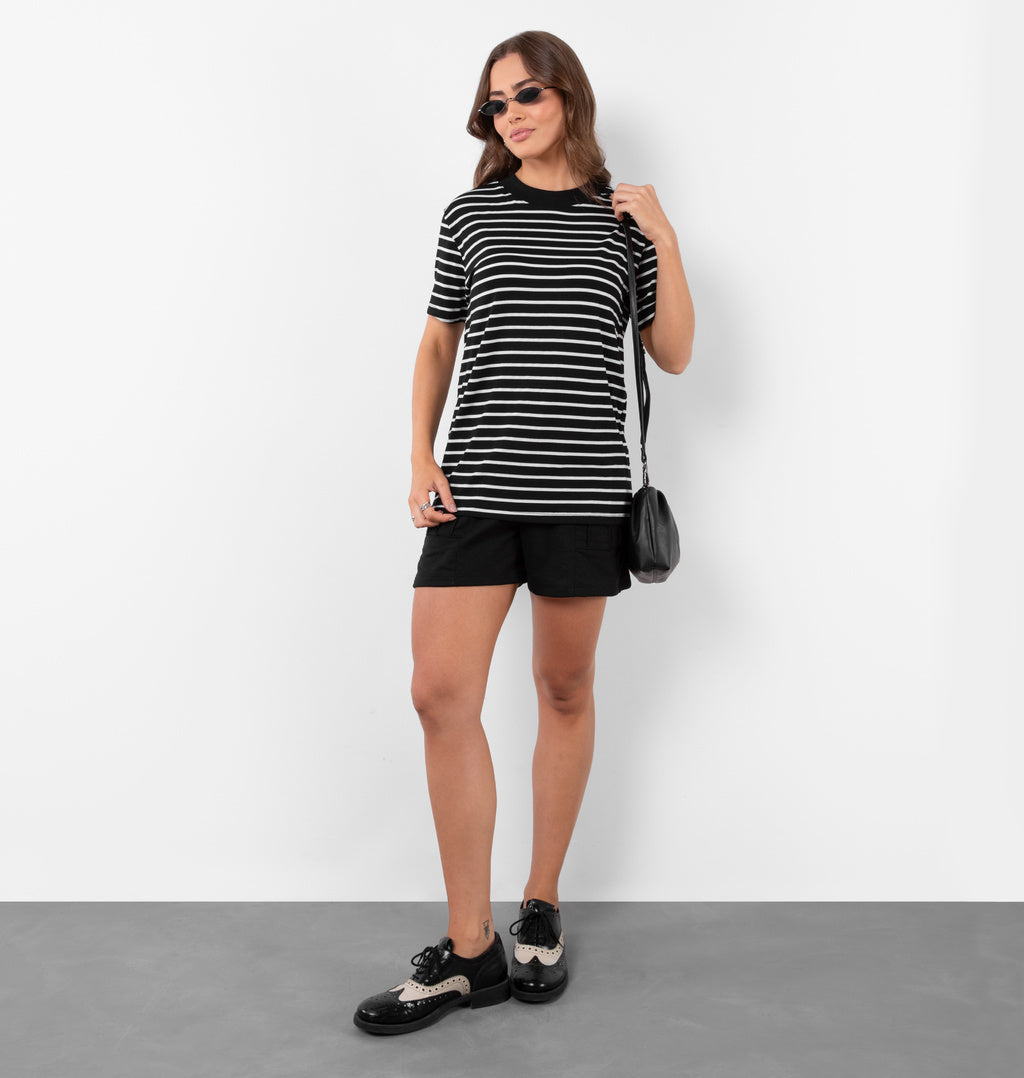 T-shirt Oversized Com Listras