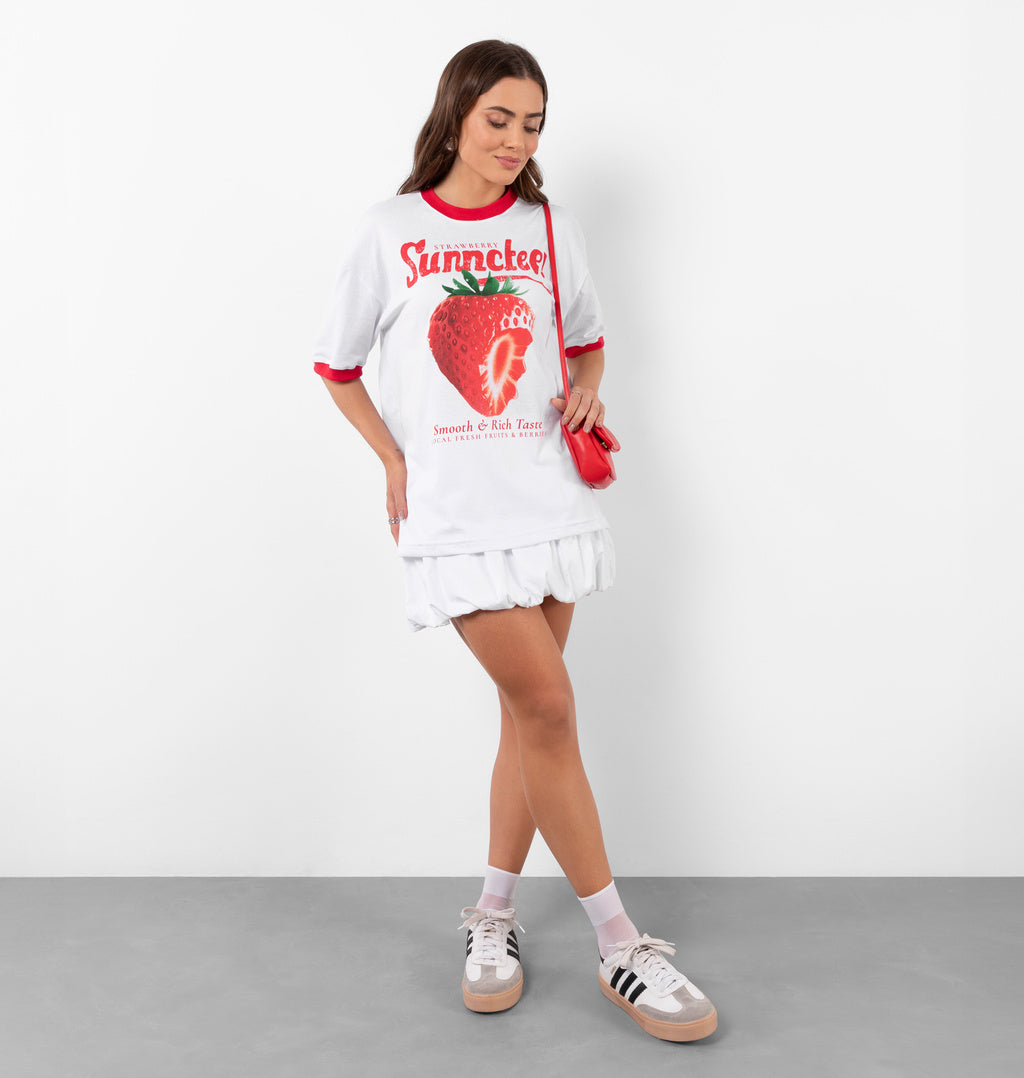 T-shirt Over Estampa Strawberry