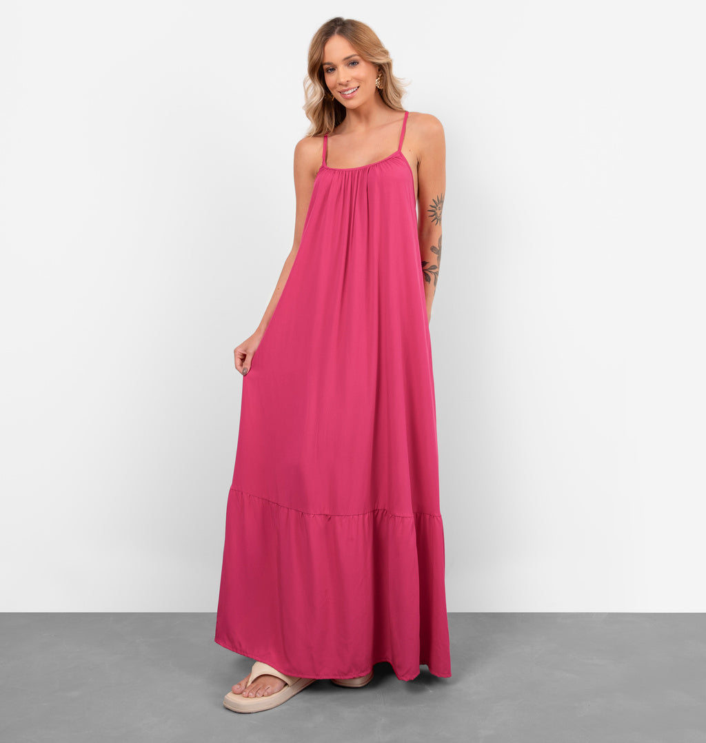 Vestido Longo Com Recorte Maria