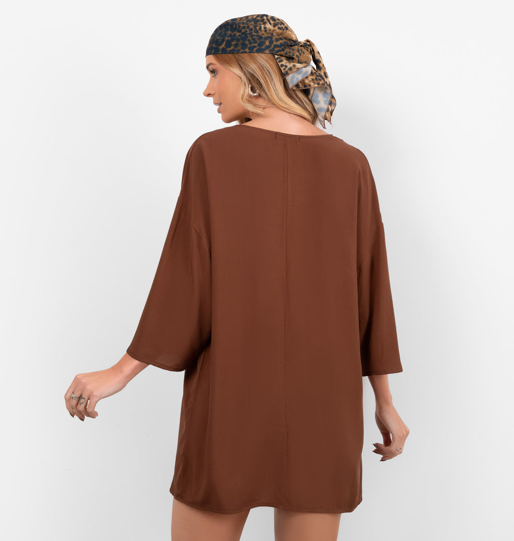 Kimono Alongado Com Amarração Frontal