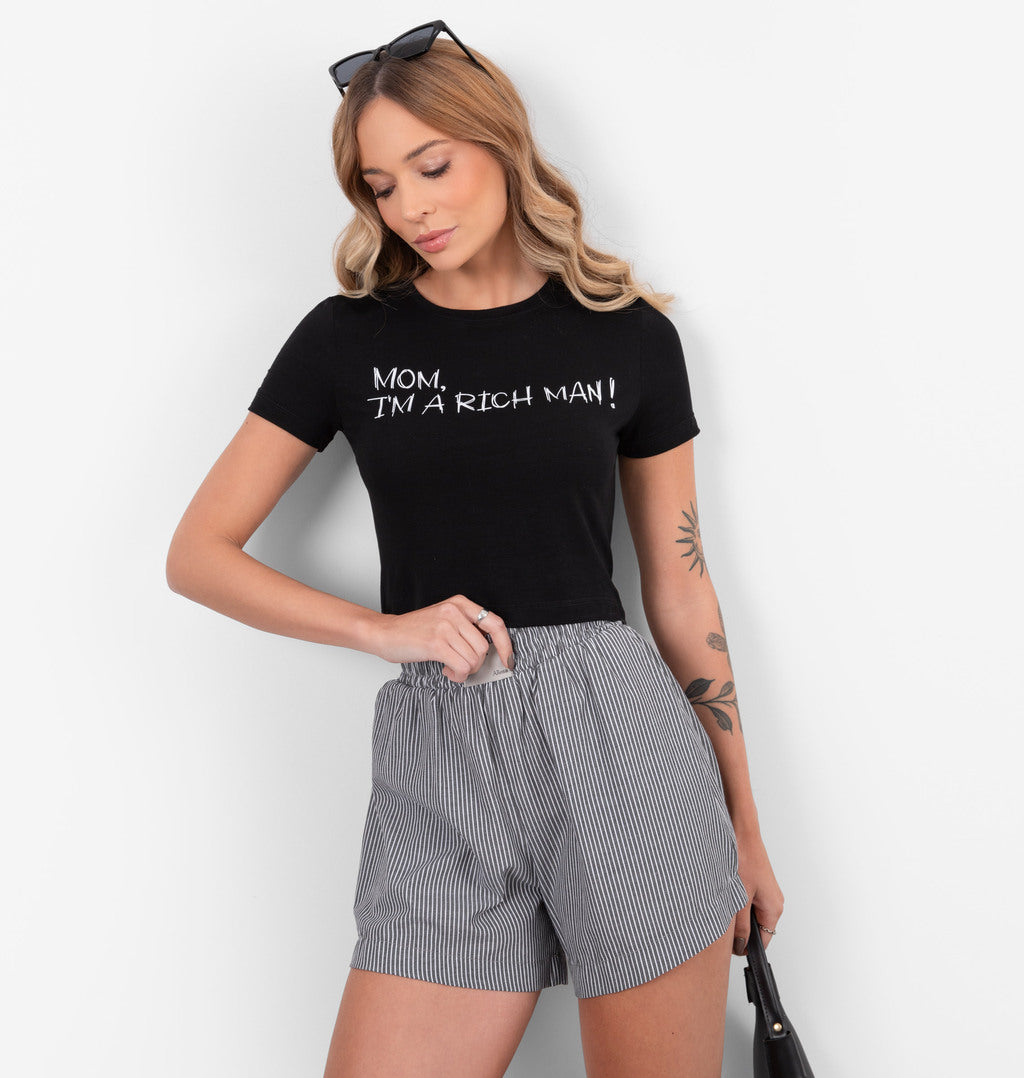 Blusa Baby Tee Lettering Cher