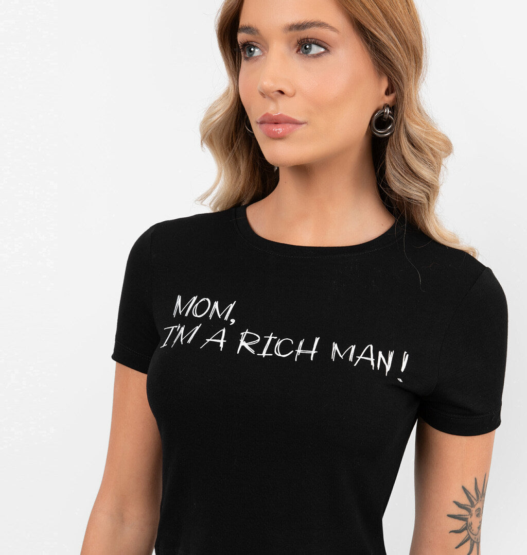 Blusa Baby Tee Lettering Cher