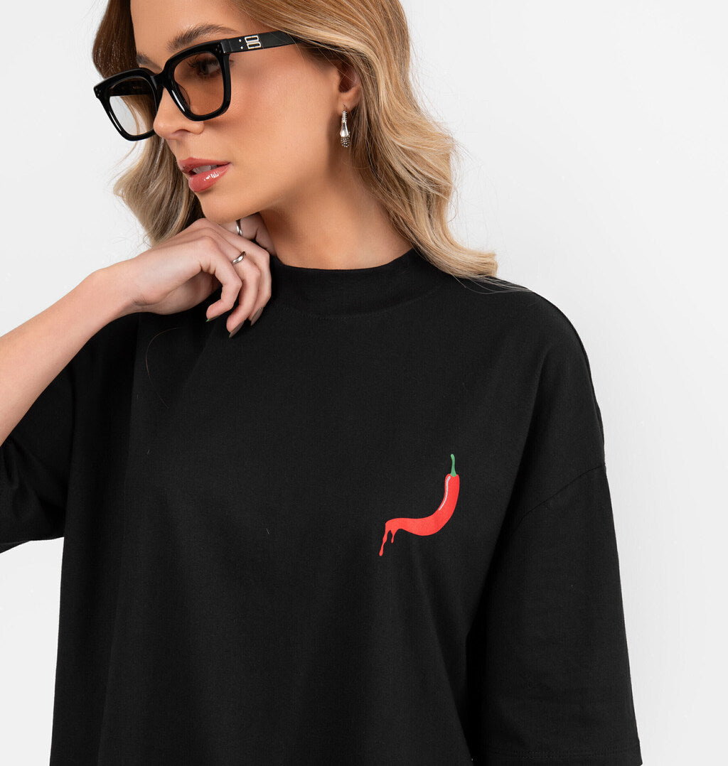 T-shirt Over Estampa Pimenta