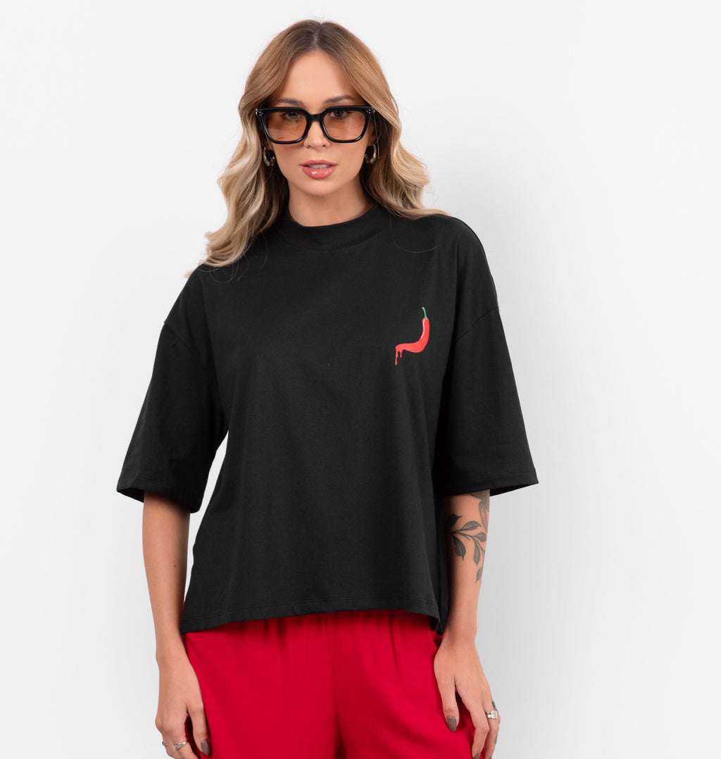 T-shirt Over Estampa Pimenta