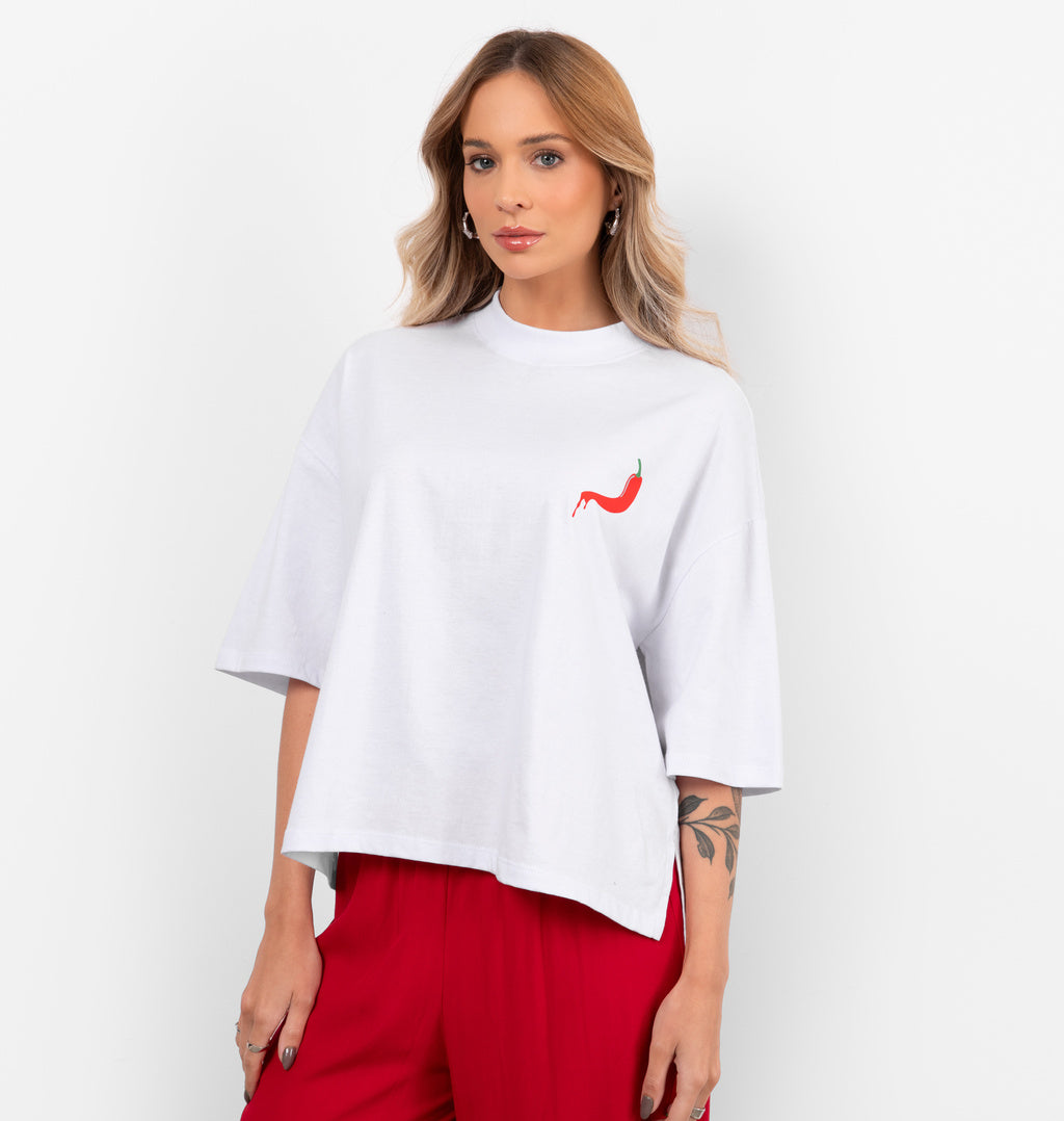 T-shirt Over Estampa Pimenta