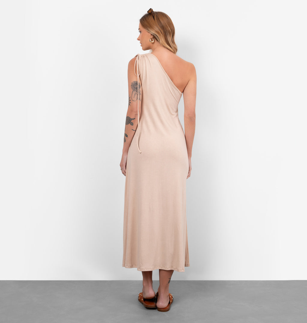 Vestido Midi Com Um Ombro Só