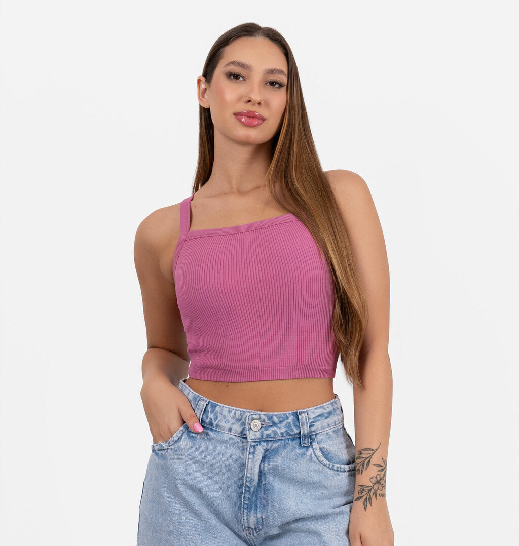 Regata Cropped Com Decote Quadrado