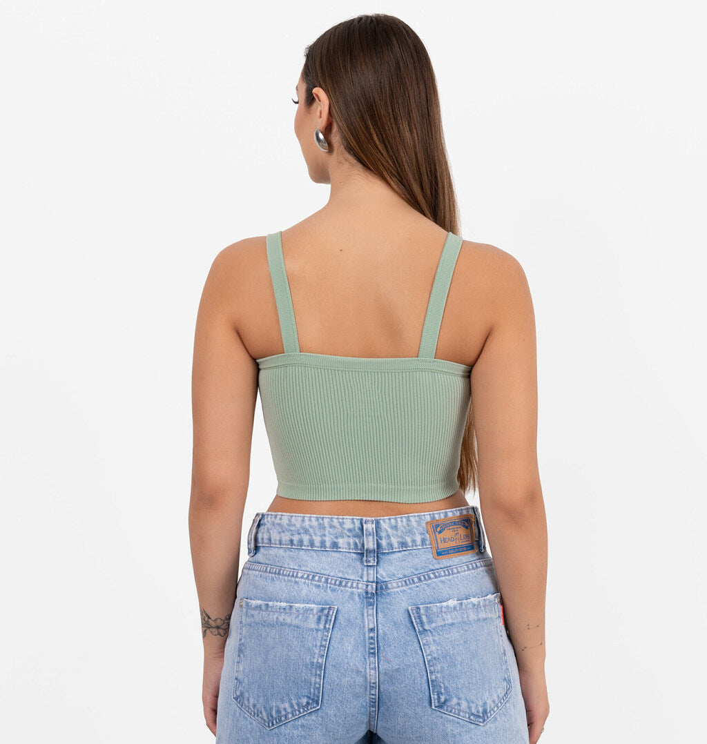 Regata Cropped Com Decote Quadrado