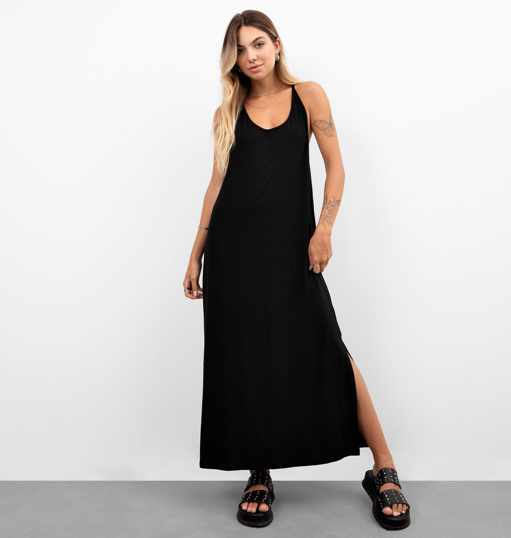 Vestido Midi Nadador Em Viscolycra