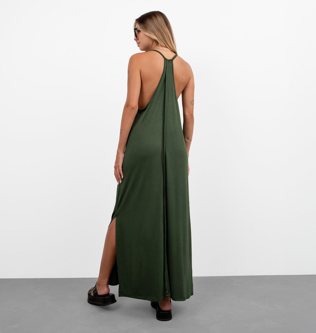 Vestido Midi Nadador Em Viscolycra