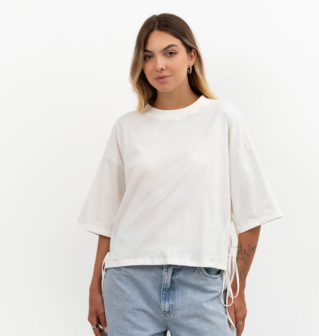 T-Shirt Meia Malha Com Amarração