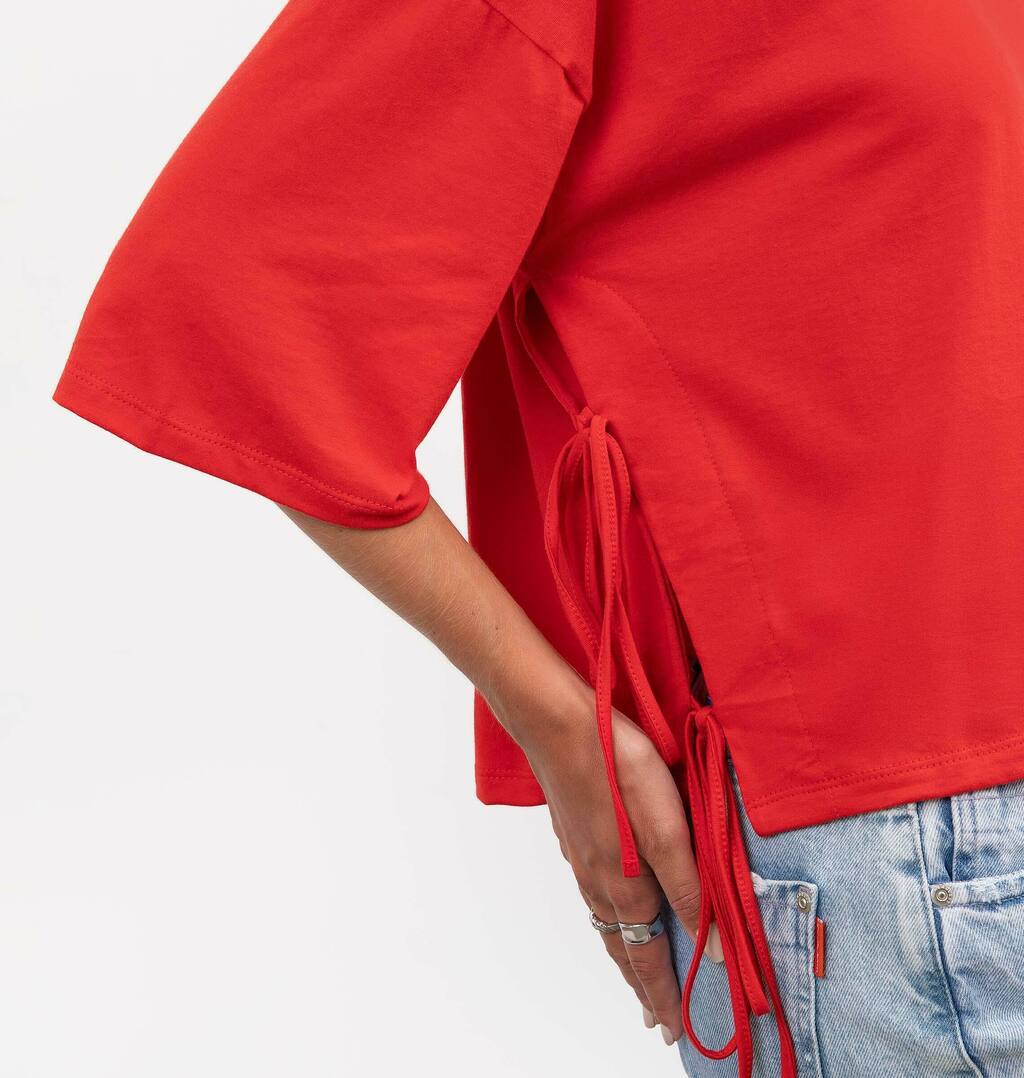 T-Shirt Meia Malha Com Amarração