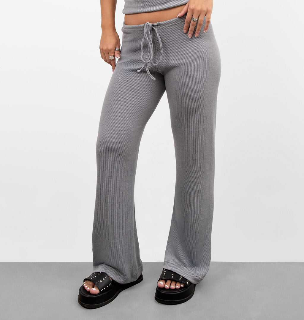 Calça Bailarina Canelada Com Cordão
