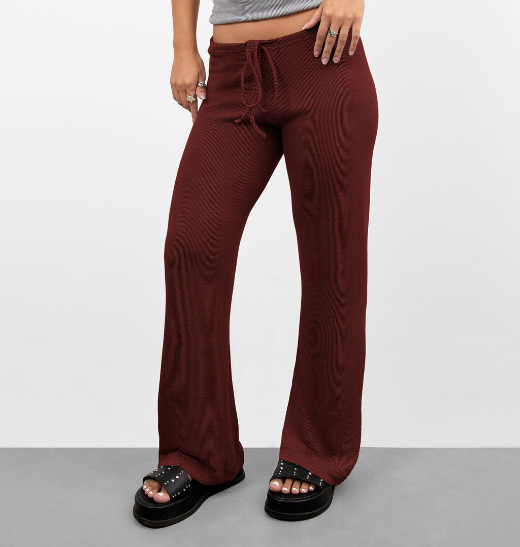 Calça Bailarina Canelada Com Cordão