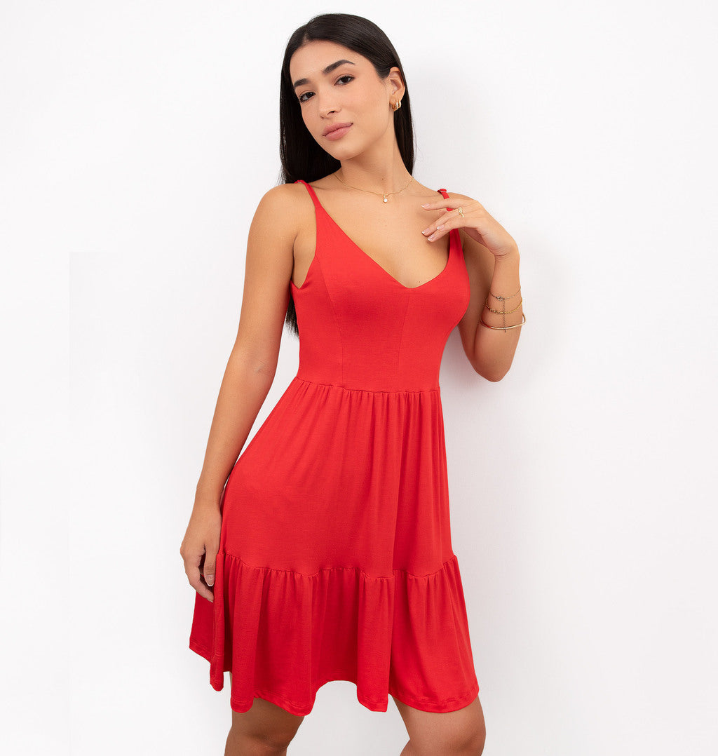 Vestido Cavado Com Recorte Maria